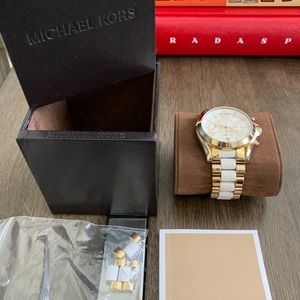 Michael Kors Bradshaw Chronograph White/Gold Watch